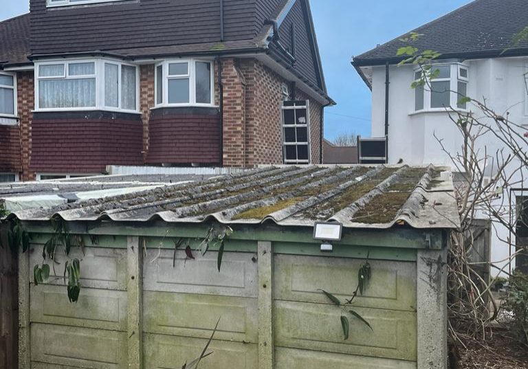 Asbestos roof